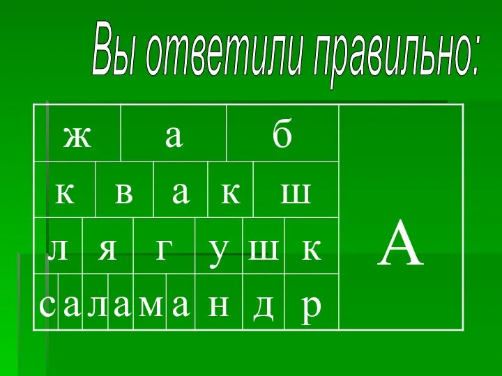 Вы ответили правильно: