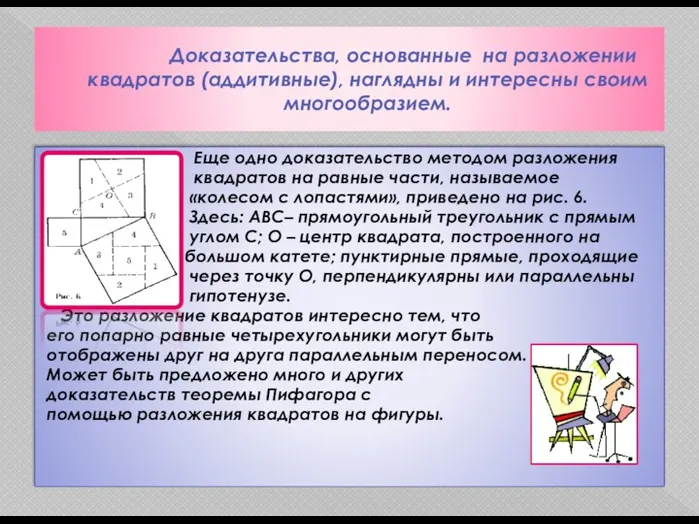 Доказательства, основанные на разложении квадратов (аддитивные), наглядны и интересны своим