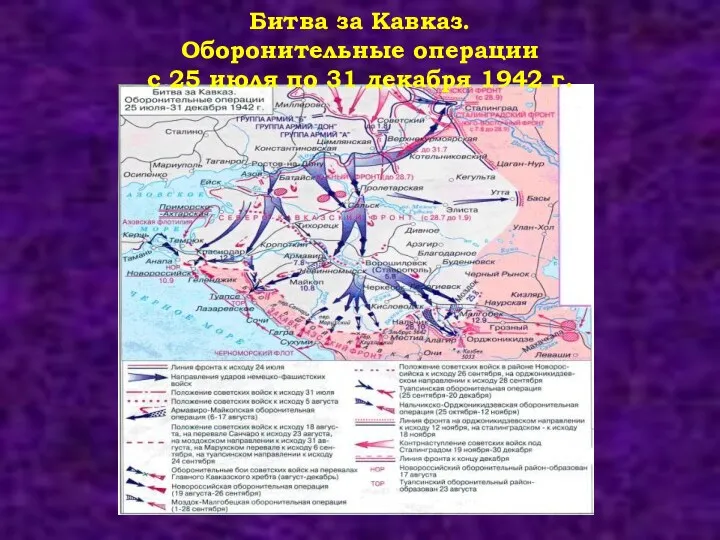 Битва за Кавказ. Оборонительные операции с 25 июля по 31 декабря 1942 г.