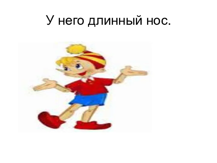 У него длинный нос.