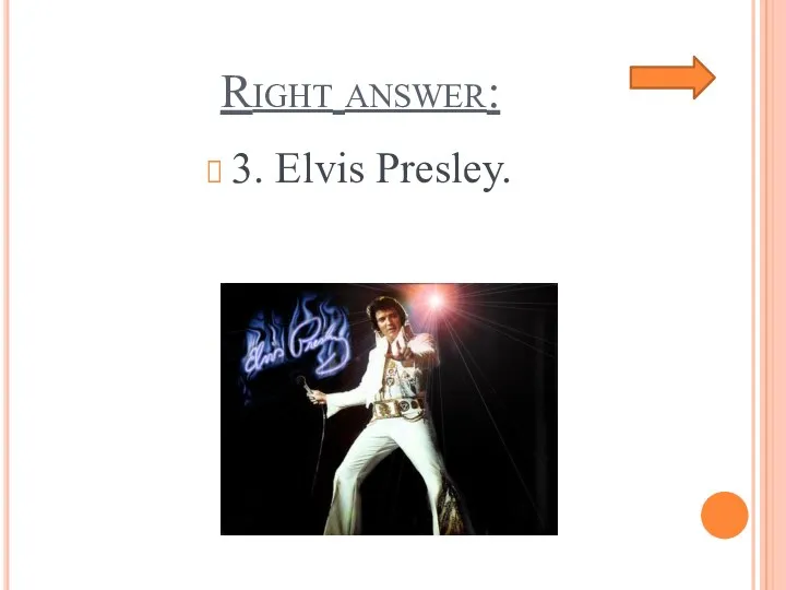 Right answer: 3. Elvis Presley.