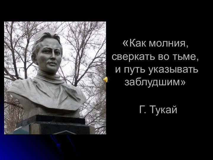 «Как молния, сверкать во тьме, и путь указывать заблудшим» Г. Тукай