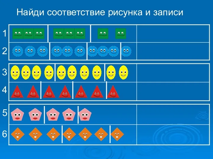 Найди соответствие рисунка и записи 1 2 3 4 5