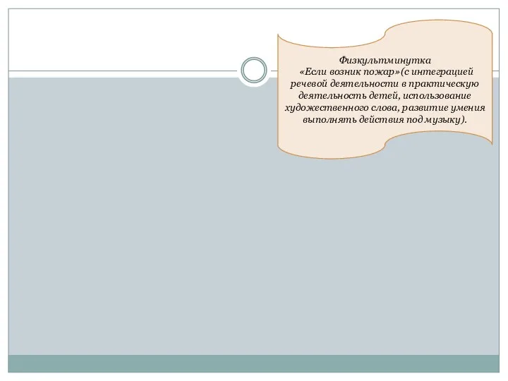 Физкультминутка «Если возник пожар»(с интеграцией речевой деятельности в практическую деятельность