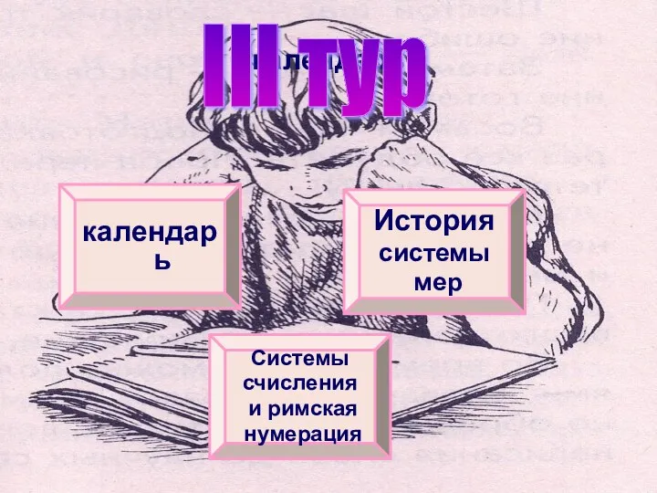 календарь III тур календарь Системы счисления и римская нумерация История системы мер