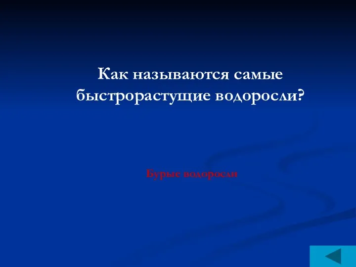 Как называются самые быстрорастущие водоросли? Бурые водоросли