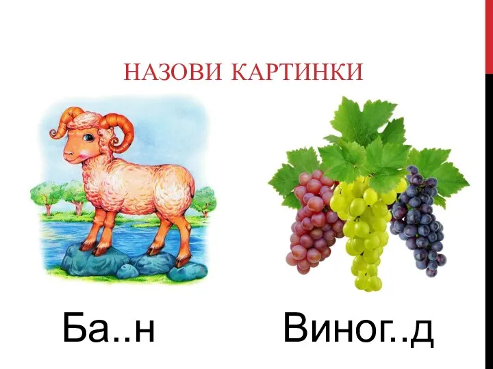 Назови картинки Ба..н Виног..д