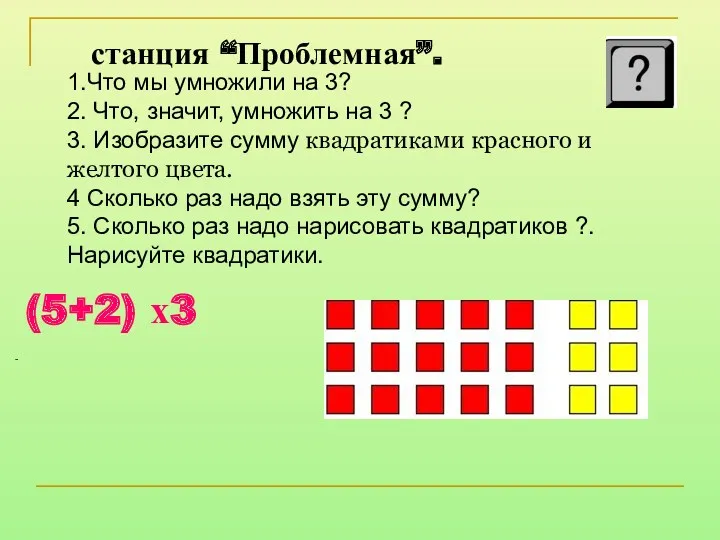 станция “Проблемная”. 1.Что мы умножили на 3? 2. Что, значит,