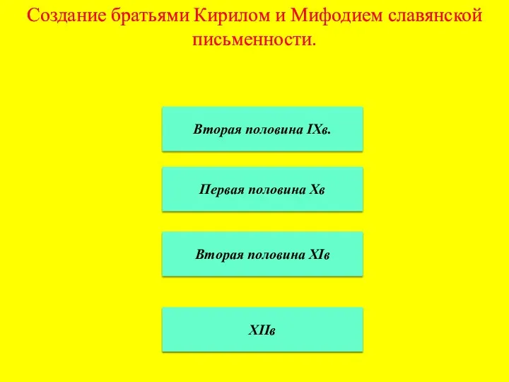 Создание братьями Кирилом и Мифодием славянской письменности. Первая половина Xв