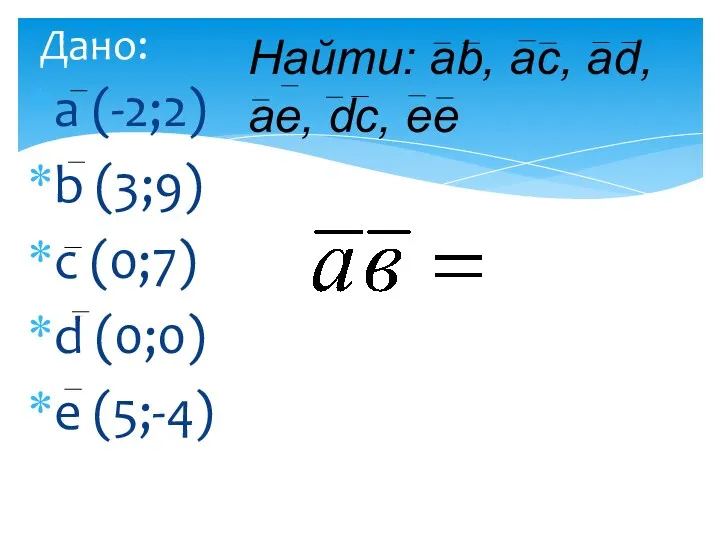 а (-2;2) b (3;9) с (0;7) d (0;0) е (5;-4)