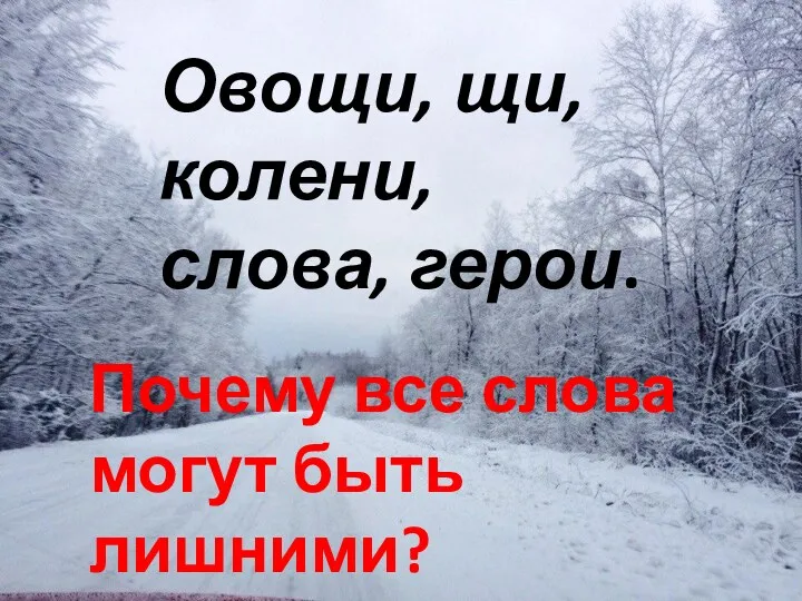 Овощи, щи, колени, слова, герои. Почему все слова могут быть лишними?