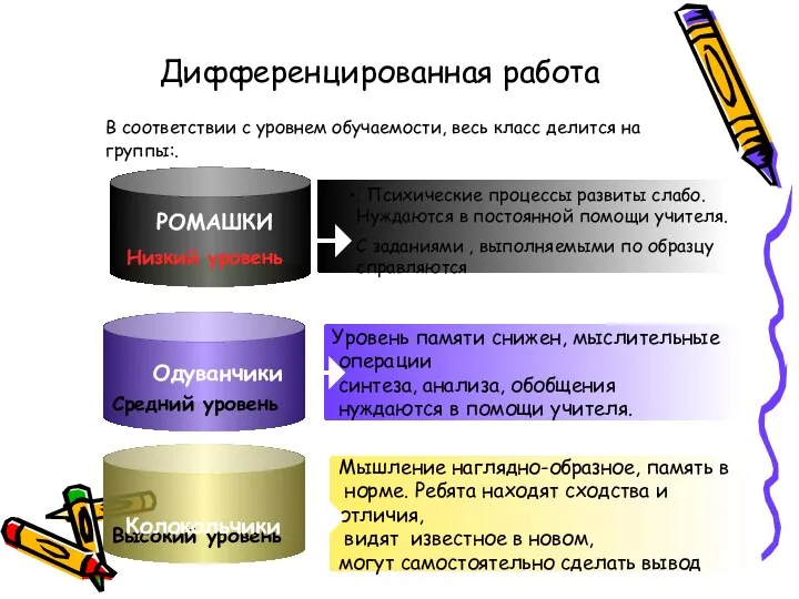 . Психические процессы развиты слабо. Нуждаются в постоянной помощи учителя.