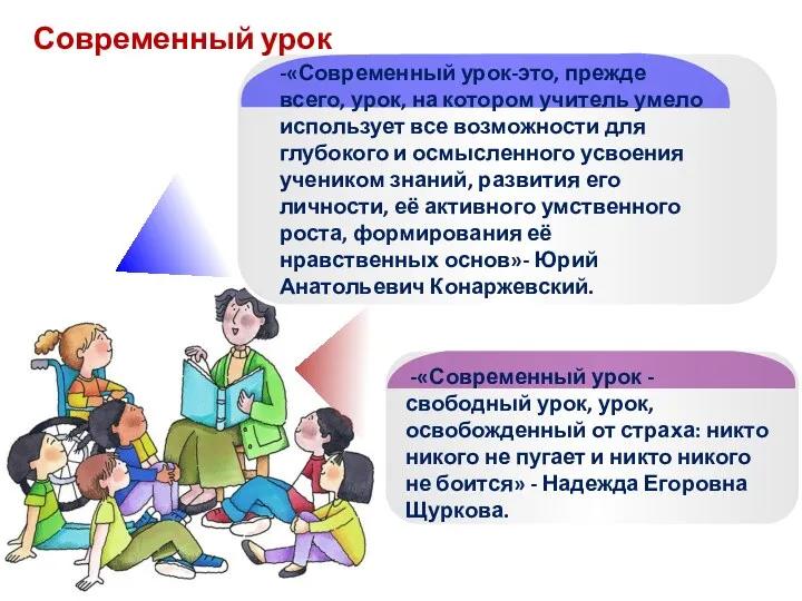 Современный урок -«Современный урок-это, прежде всего, урок, на котором учитель