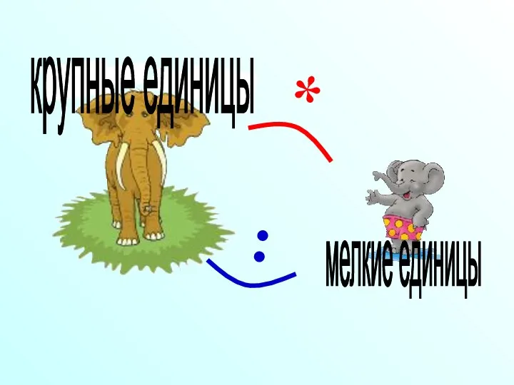 крупные единицы мелкие единицы