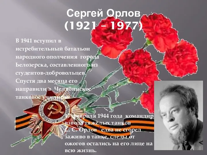 Сергей Орлов (1921 – 1977) В 1941 вступил в истребительный