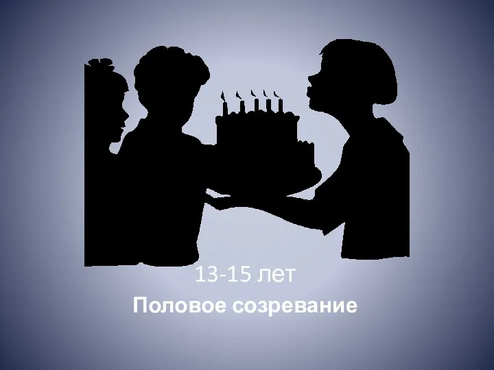 13-15 лет Половое созревание