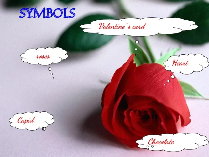 SYMBOLS roses Valentine’ s card Heart Cupid Chocolate