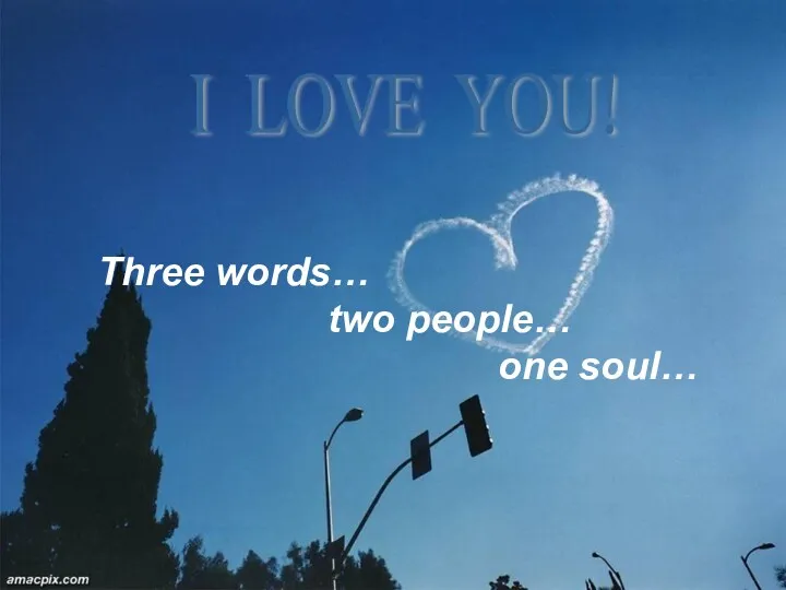 I LOVE YOU! Three words… two people… one soul…