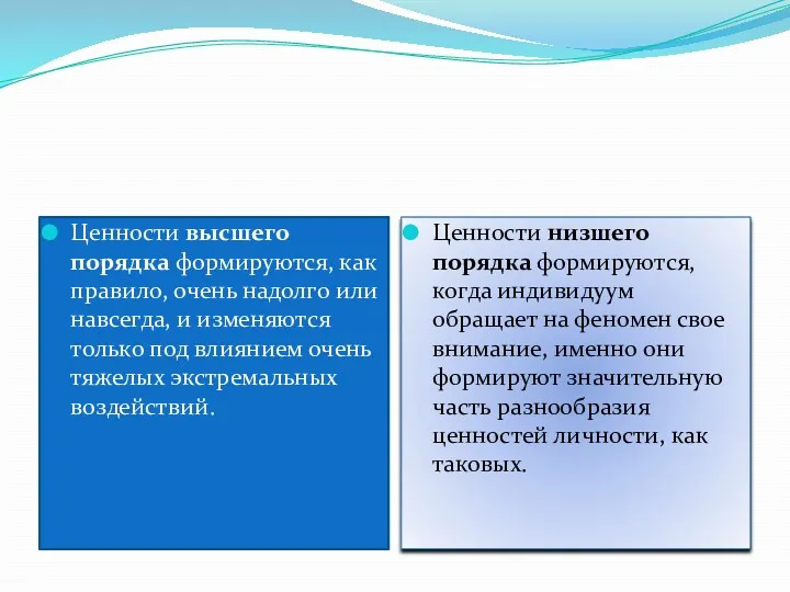 Ценности высшего порядка формируются, как правило, очень надолго или навсегда,