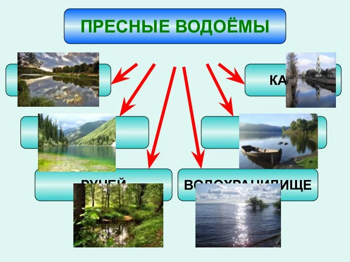 ПРЕСНЫЕ ВОДОЁМЫ РЕКА ОЗЕРО РУЧЕЙ КАНАЛ ПРУД ВОДОХРАНИЛИЩЕ