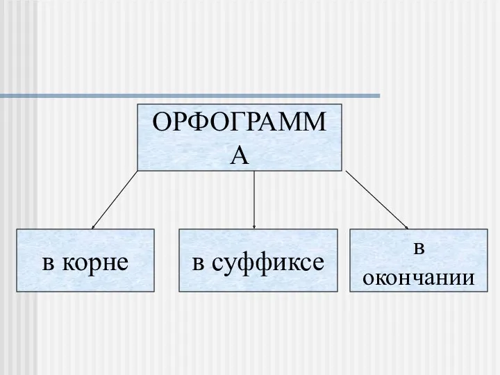 ОРФОГРАММА в корне в суффиксе в окончании