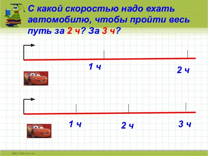 С какой скоростью надо ехать автомобилю, чтобы пройти весь путь