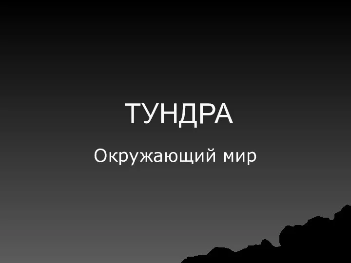 ТУНДРА Окружающий мир