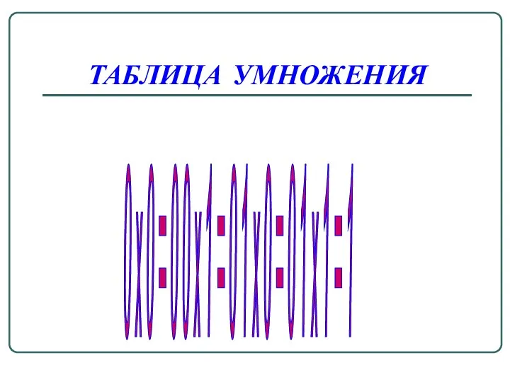 ТАБЛИЦА УМНОЖЕНИЯ 0 х 0 = 0 0 х 1