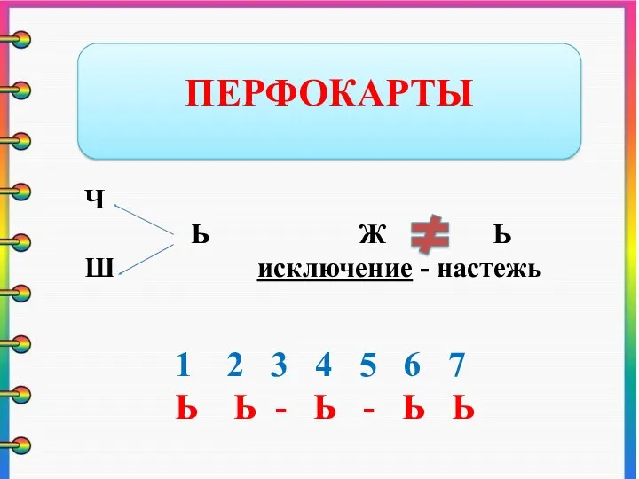 ПЕРФОКАРТЫ Ч Ь Ж Ь Ш исключение - настежь 2