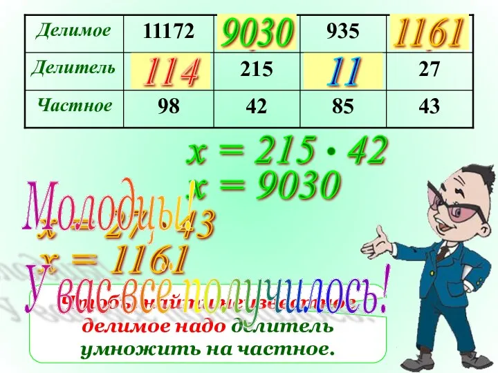 ? ? ? ? х = 9030 Чтобы найти неизвестное