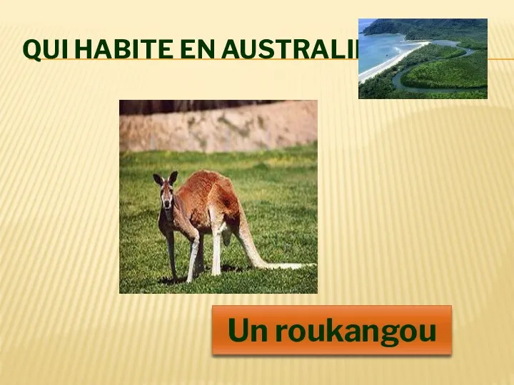 Qui habite En Australie? Un kangourou Un roukangou