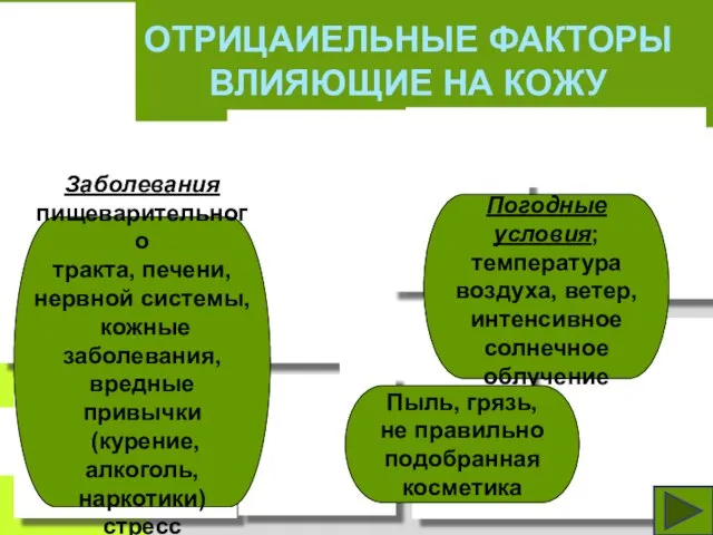 ОТРИЦАИЕЛЬНЫЕ ФАКТОРЫ ВЛИЯЮЩИЕ НА КОЖУ