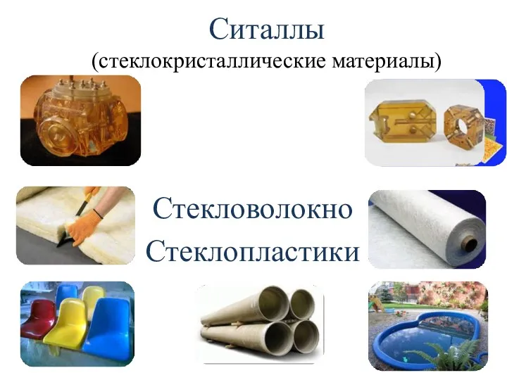 Ситаллы (стеклокристаллические материалы) Стекловолокно Стеклопластики