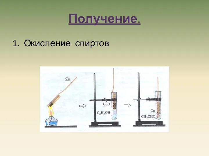 Получение. 1. Окисление спиртов