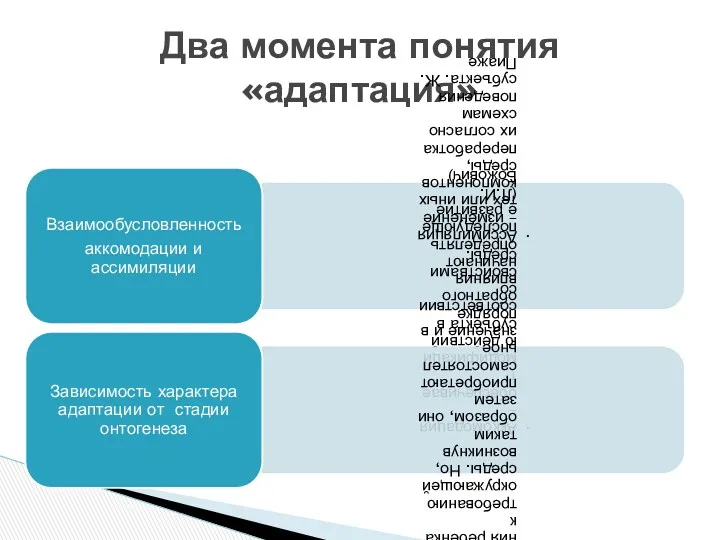 Два момента понятия «адаптация»