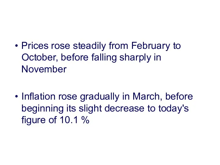 Prices rose steadily from February to October, before falling sharply