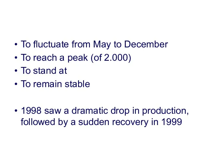 To fluctuate from May to December To reach a peak