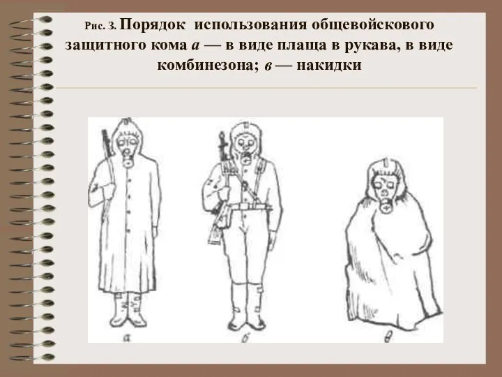 Рис. З. Порядок использования общевойскового защитного кома а — в виде плаща в