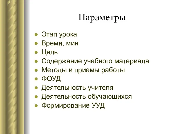 Этап урока Время, мин Цель Содержание учебного материала Методы и