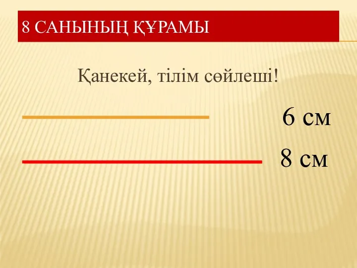 8 санының құрамы Қанекей, тілім сөйлеші! 6 см 8 см