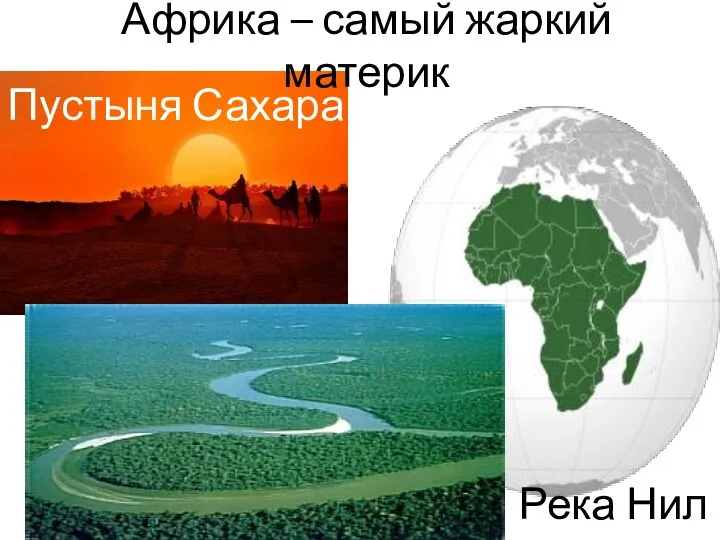 Африка – самый жаркий материк Река Нил Пустыня Сахара