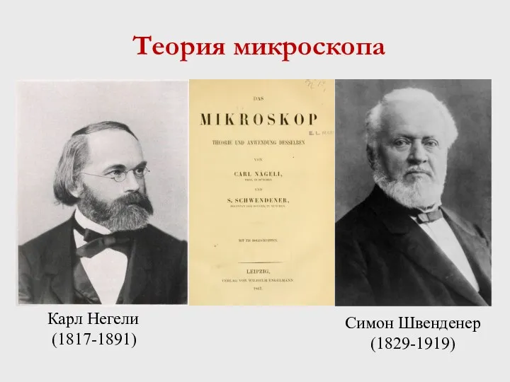 Теория микроскопа Карл Негели (1817-1891) Симон Швенденер (1829-1919)