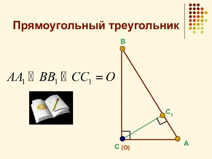 Прямоугольный треугольник А С1 С В (О)