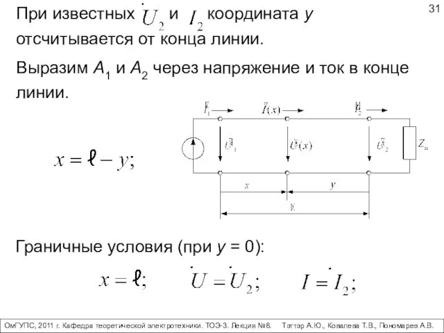 ОмГУПС, 2011 г. Кафедра теоретической электротехники. ТОЭ-3. Лекция №8. Тэттэр