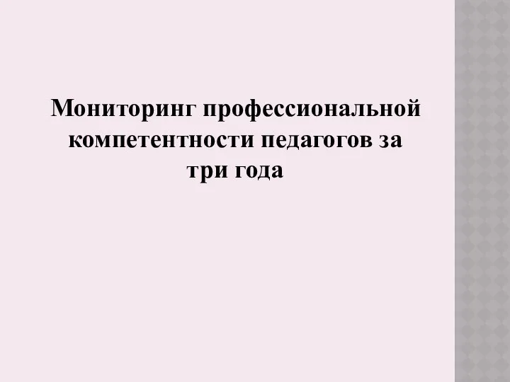 Мониторинг профессиональной компетентности педагогов за три года