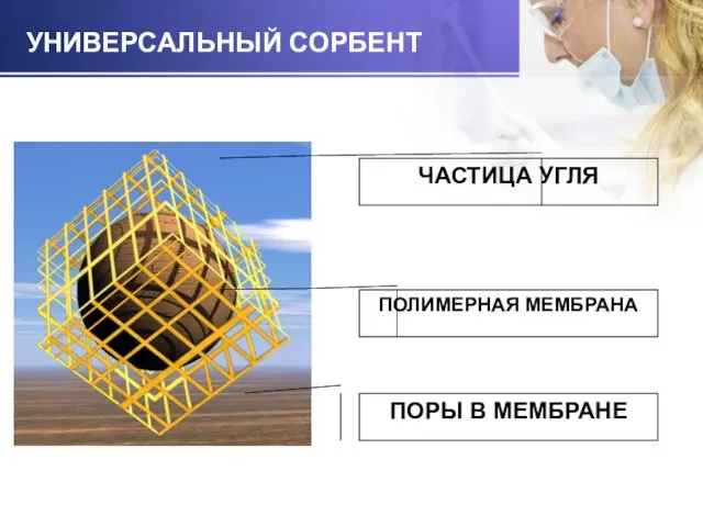 УНИВЕРСАЛЬНЫЙ СОРБЕНТ ЧАСТИЦА УГЛЯ ПОЛИМЕРНАЯ МЕМБРАНА ПОРЫ В МЕМБРАНЕ