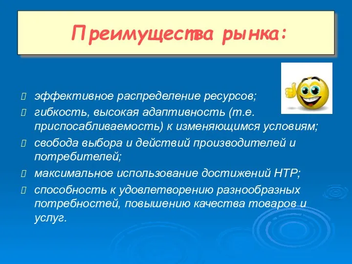 эффективное распределение ресурсов; гибкость, высокая адаптивность (т.е. приспосабливаемость) к изменяющимся