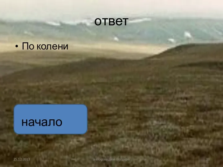 ответ По колени автор:вадим глушков начало