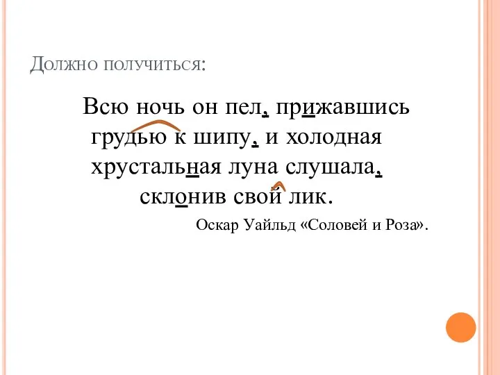 Должно получиться: Всю ночь он пел, прижавшись грудью к шипу,