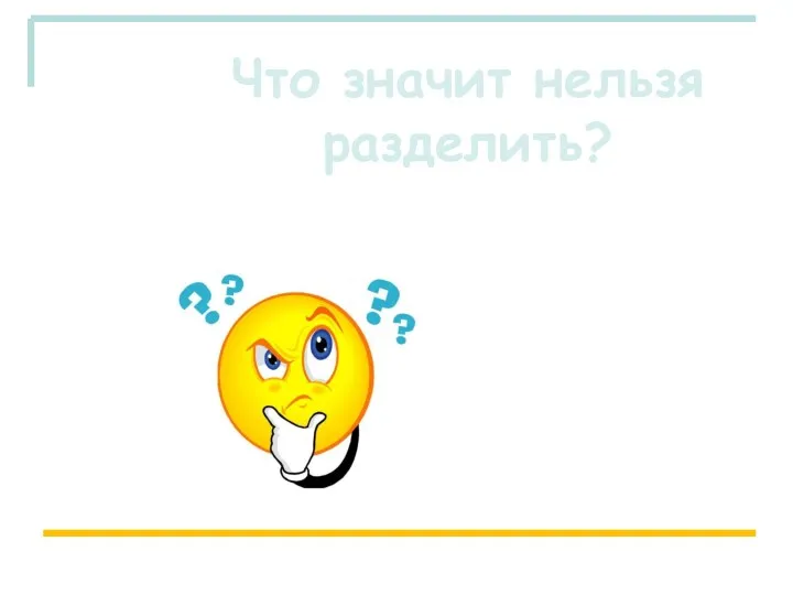 Что значит нельзя разделить?